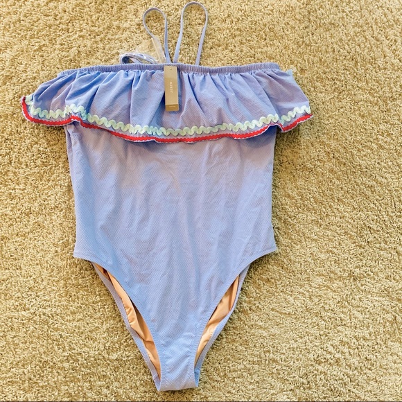 J. Crew Other - J. Crew Ruffle Bandeau One Piece Swimsuit